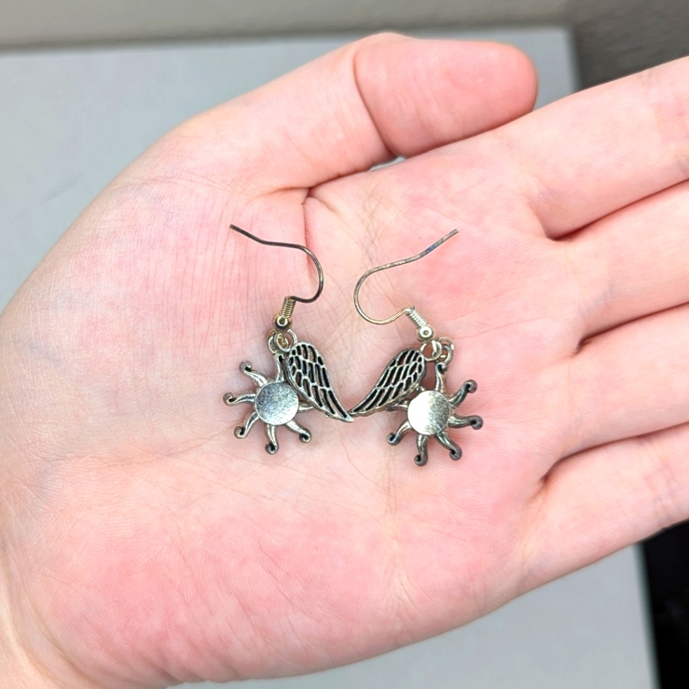 Wing and Sun Earrings